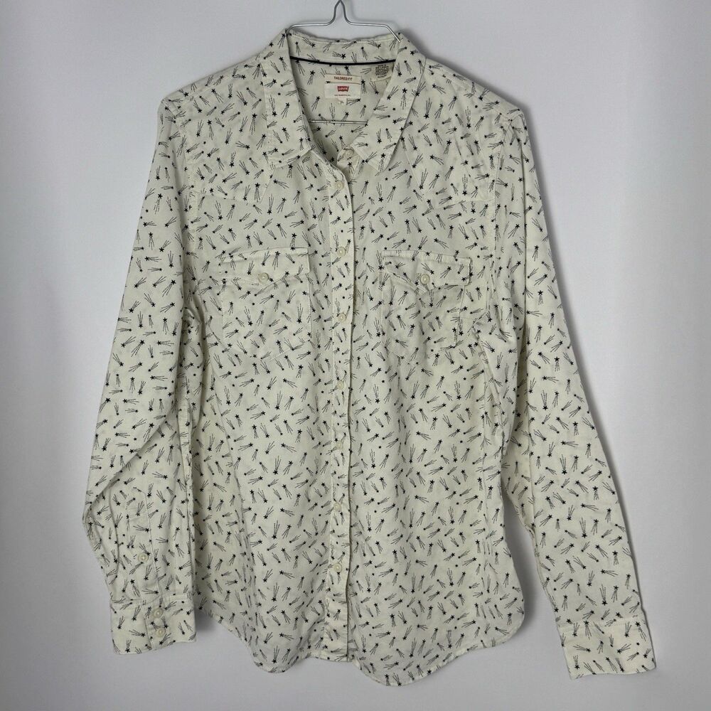 Levi’s Womens  XL Tailored Fit Button-Up Shirt Shooting Star Print Celestial